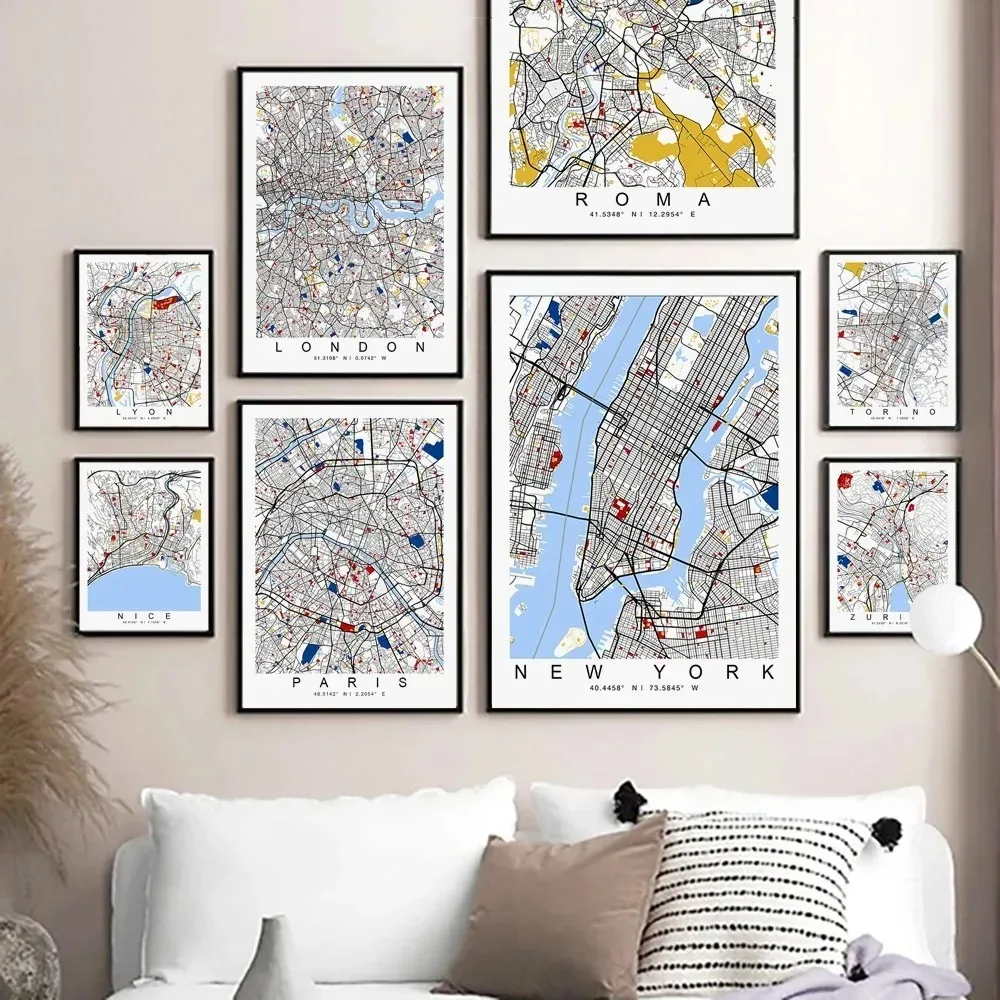 Home Office London - 1 adet Çerçevesiz New York Londra