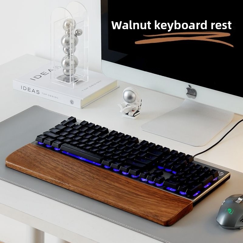 Wrist Rest Pad - Masif Ahşap Klavye Bilek Desteği Mouse