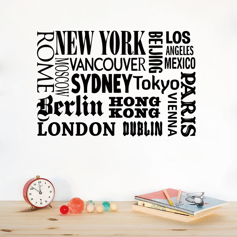 Home Office London - New York Londra Paris Alıntı duvar
