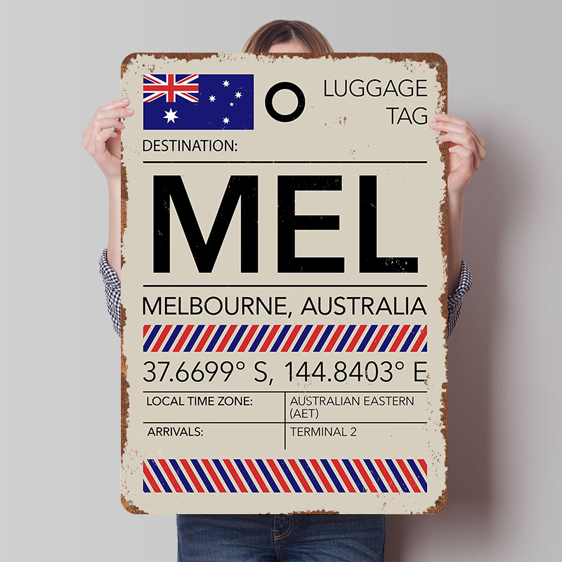 Home Office Australia - MEL Melbourne Avustralya Havaalanı Baskılı Poster