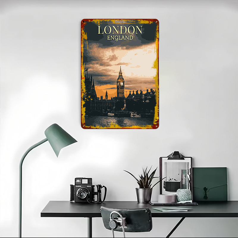 Vintage Londra Teneke Posterle - Home Office London incelemesi ve fiyatı